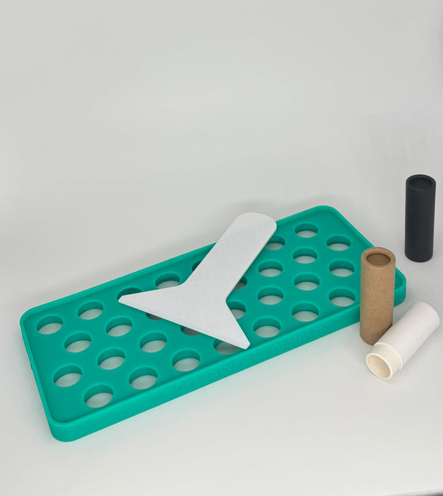 Reusable Silicone Filling Trays for Paperboard Push-Up Lip Balm Tubes