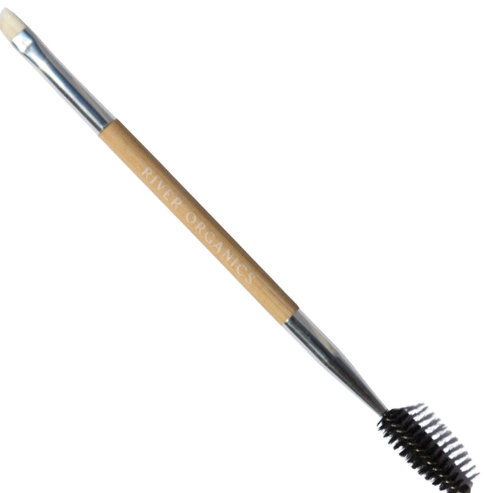 Eco-Friendly Double-Sided Brow & Mascara Brush – Bare Wood Handle | Zero Waste Makeup Tool