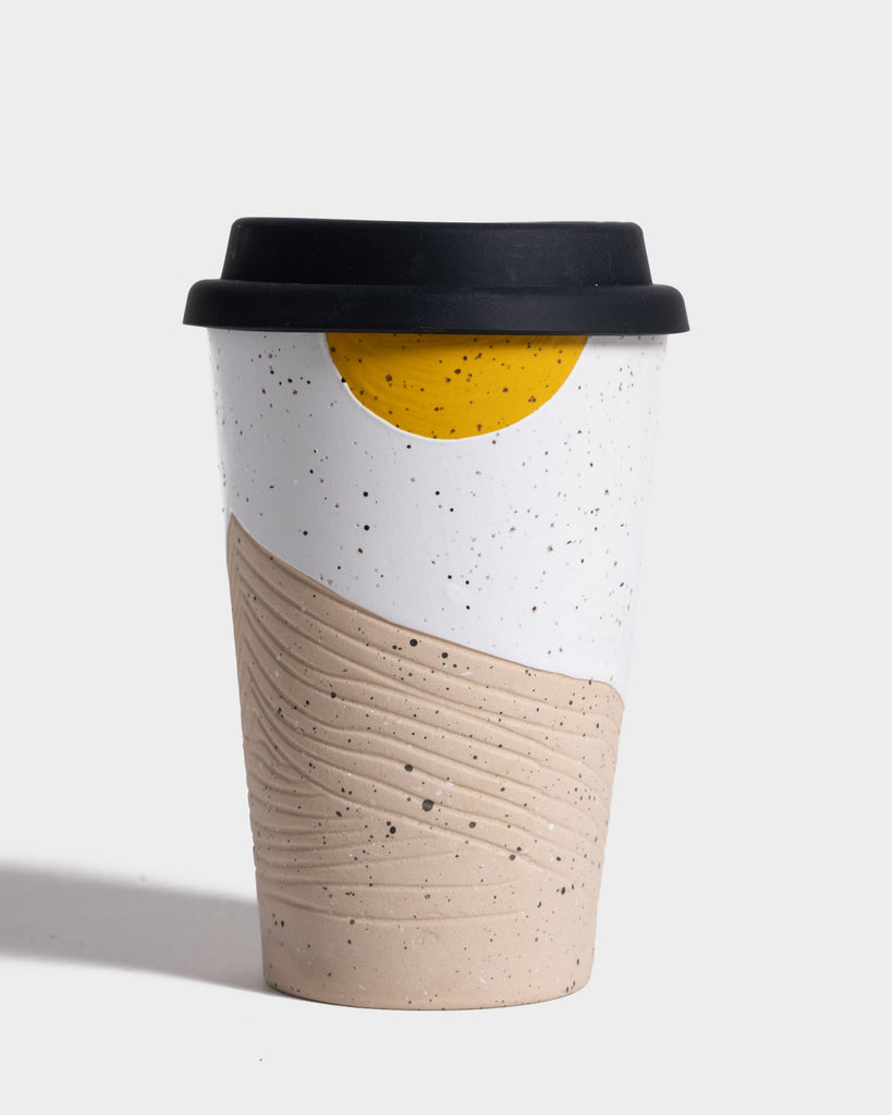Stoneware Travel Mug with Silicone Lid – 12 oz