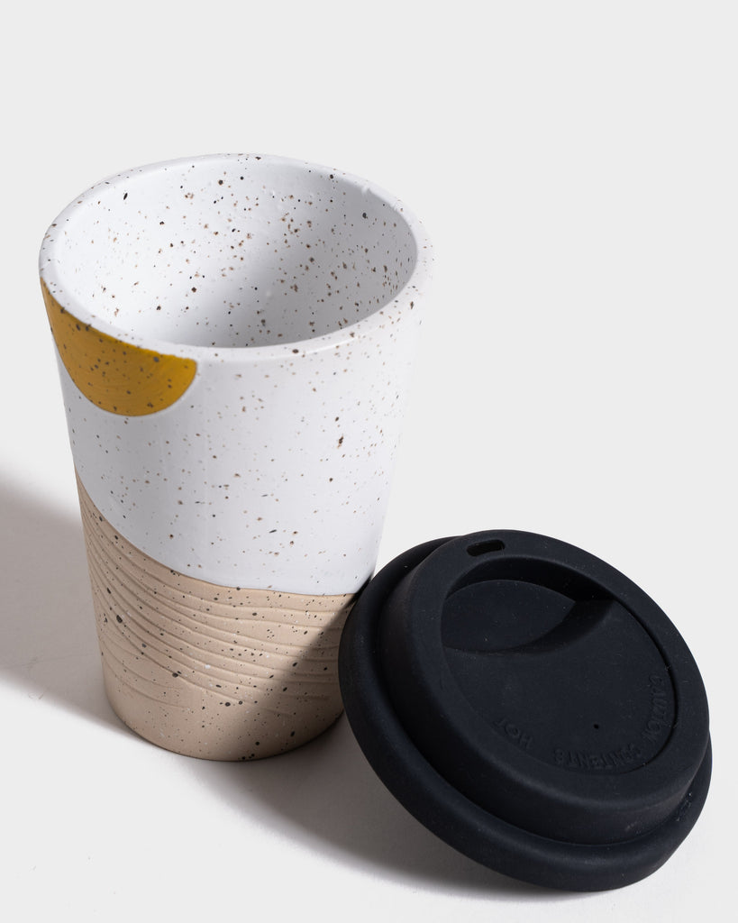 Stoneware Travel Mug with Silicone Lid – 12 oz