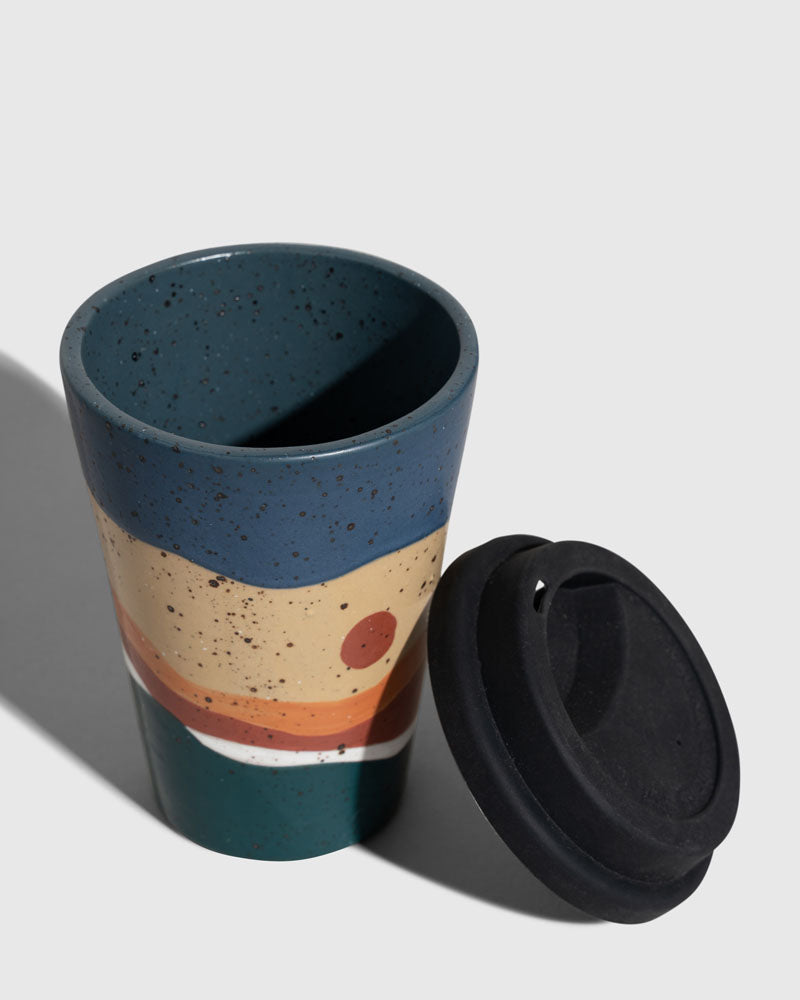 Stoneware Travel Mug with Silicone Lid – 12 oz