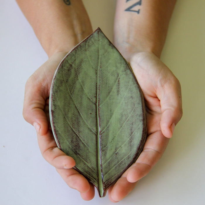 Handcrafted Large Leaf Dish
