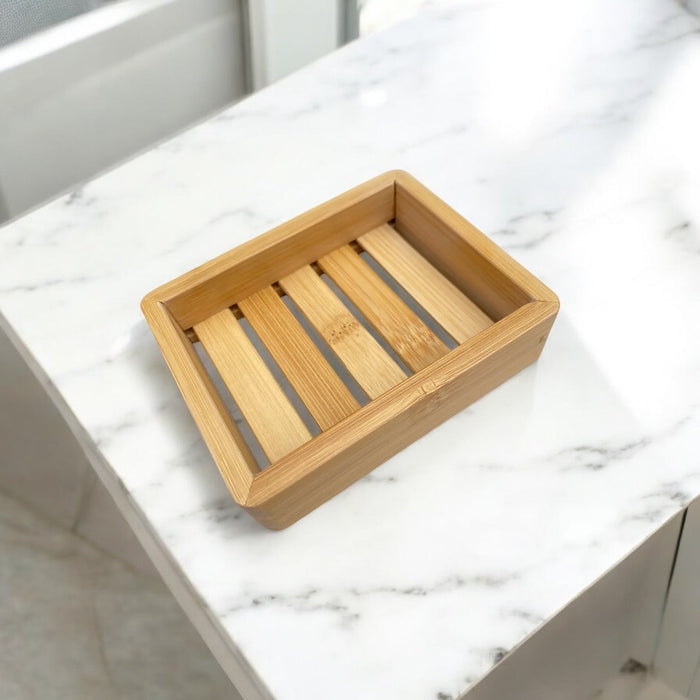 Bamboo Soap Lift with Deep Shelf – Eco-Friendly Soap Saver & Organizer