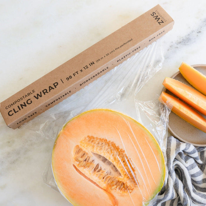 Compostable Cling Wrap – 98ft Roll | Plastic-Free, Plant-Based Food Storage Alternative