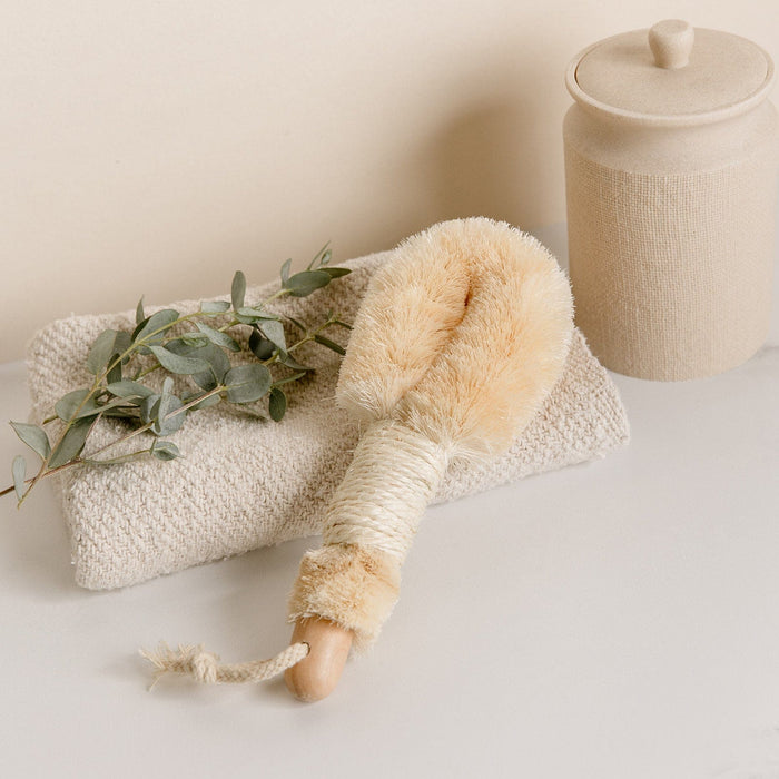 Dry Body Brush – Plant-Based Sisal Bristles & Wooden Handle | Plastic-Free, Vegan & Compostable Exfoliating Body Tool