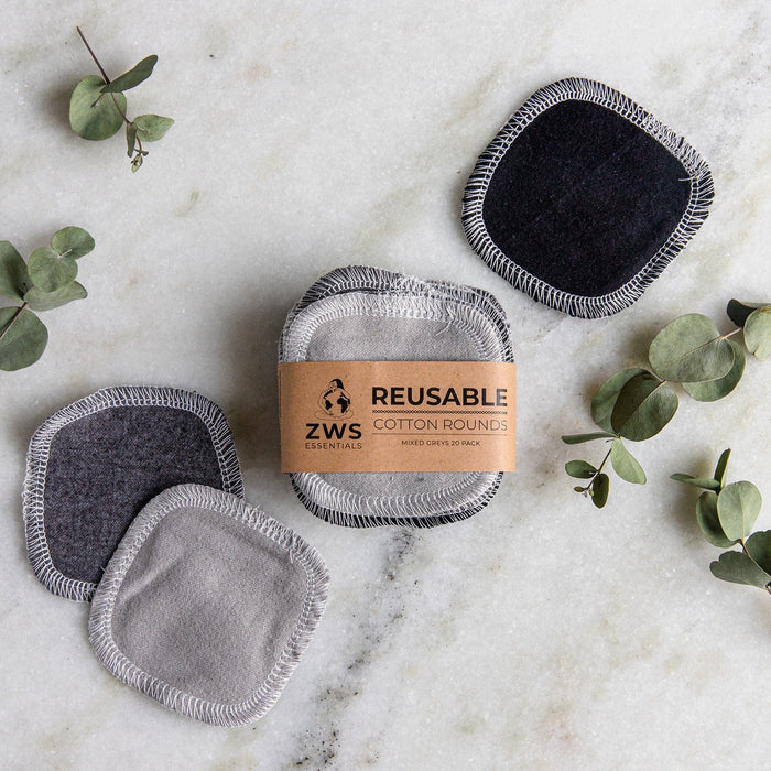 Reusable Cotton Rounds – 100% Organic, Plastic-Free Facial Pads | Makeup Remover & Toner Pads (20 Pack)