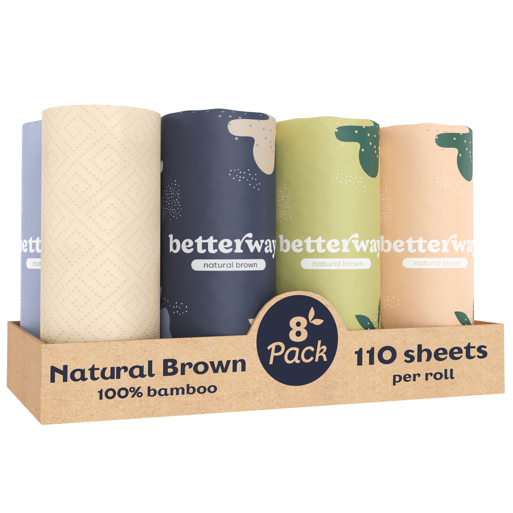 Natural Brown Bamboo Paper Towels (8 rolls)