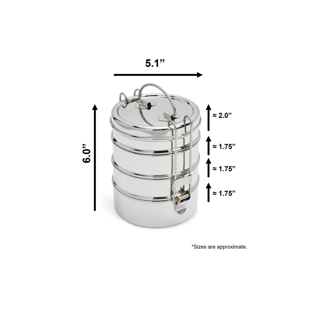 4-Layer Stacked Food Storage - Stainless Steel