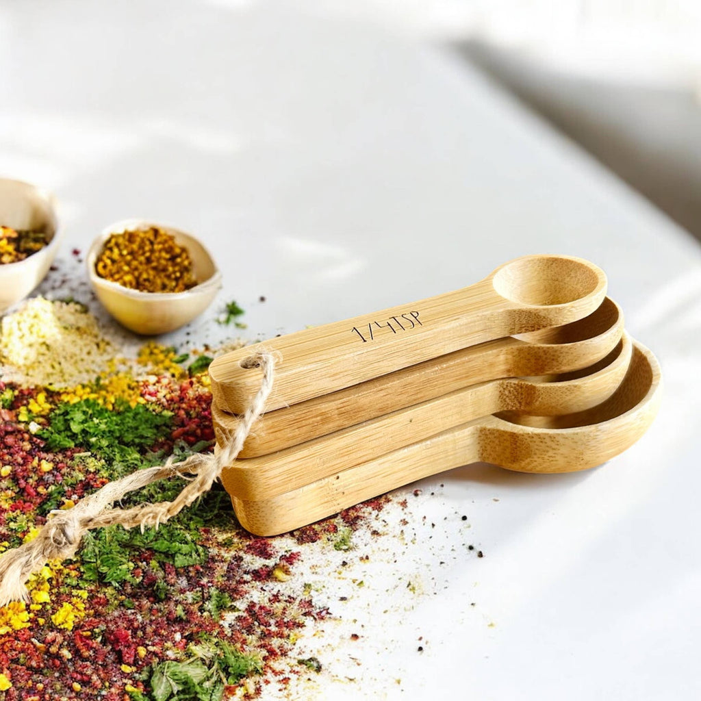 Bamboo Teaspoon Measuring Spoon Set – 4 Piece