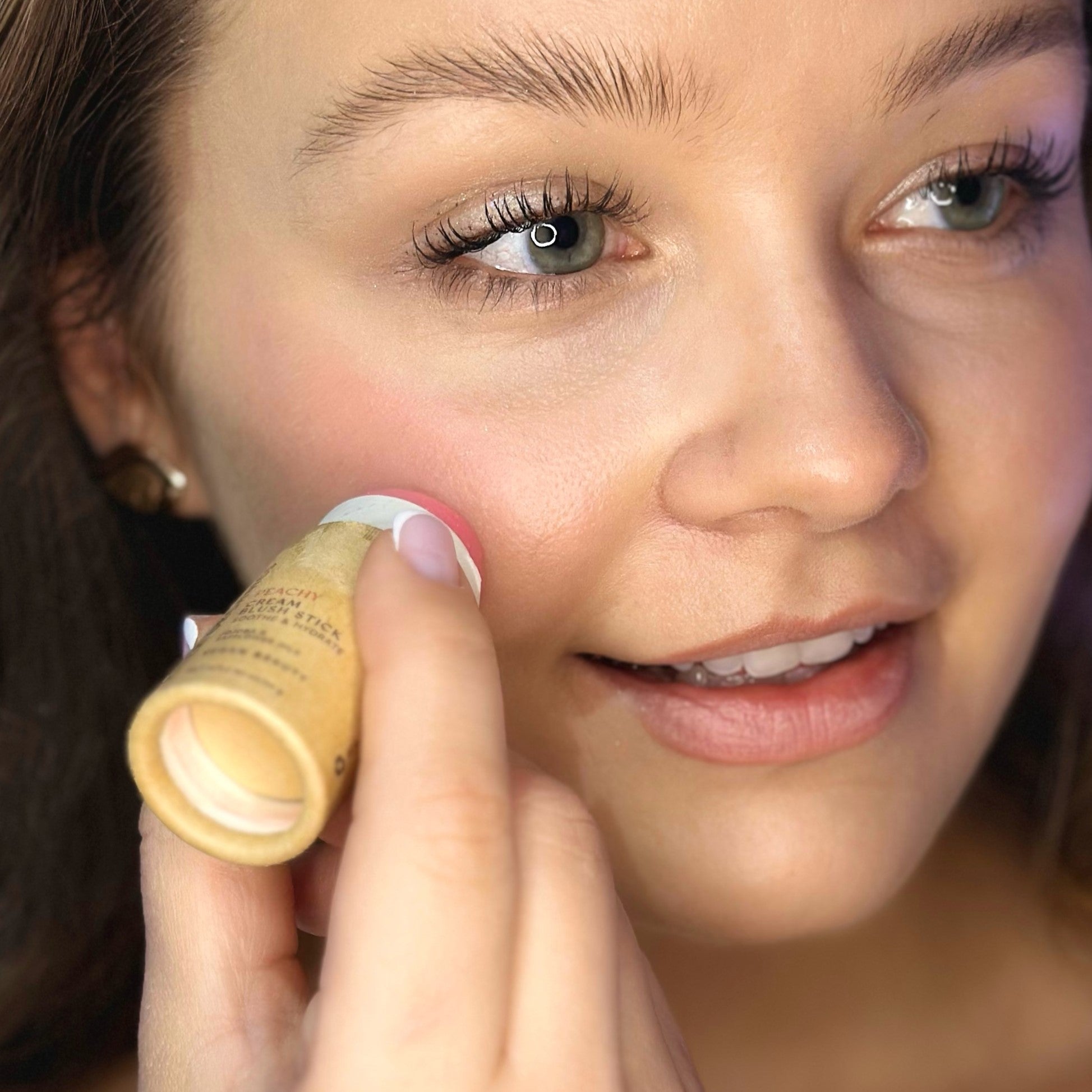 Creamy Vegan Blush Stick – Peachy Glow, Plastic-Free &amp; Multi-Use