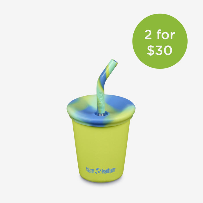 10oz Reusable Kid’s Cup with Straw Lid – Stainless Steel