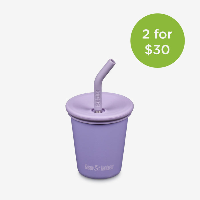 10oz Reusable Kid’s Cup with Straw Lid – Stainless Steel