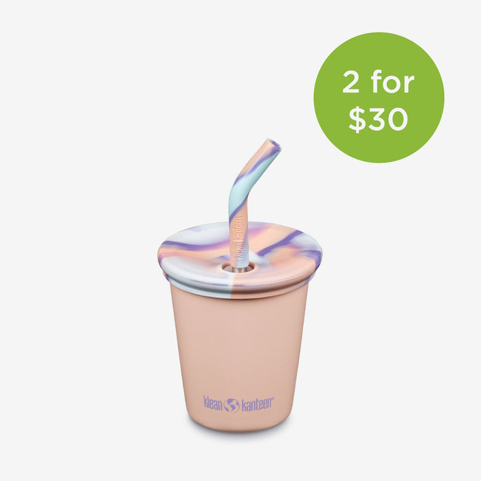 10oz Reusable Kid’s Cup with Straw Lid – Stainless Steel