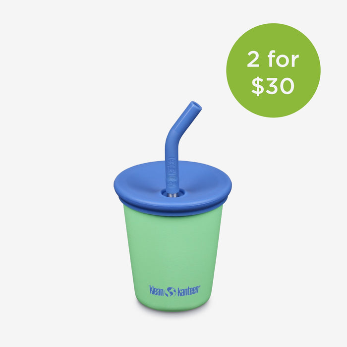 10oz Reusable Kid’s Cup with Straw Lid – Stainless Steel