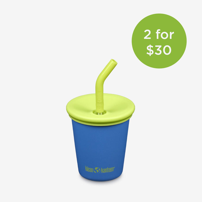 10oz Reusable Kid’s Cup with Straw Lid – Stainless Steel