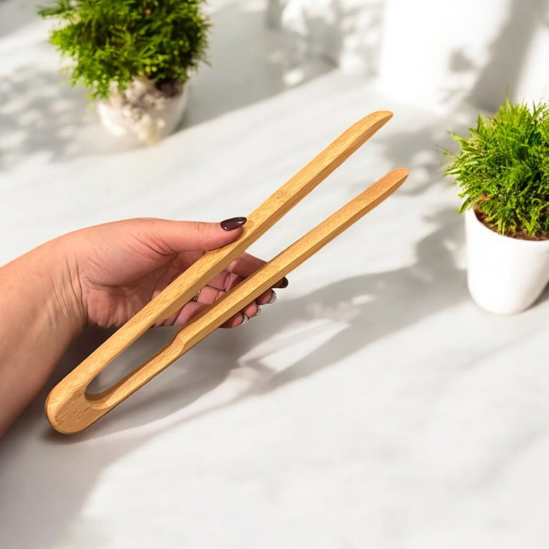 12" Bamboo Tong | Eco-Friendly Cooking & Serving Utensil | Sustainable Kitchen Tool