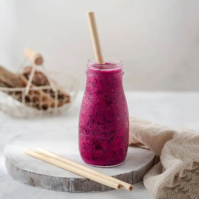 Bamboo Drinking Straws - Reusable Straw Set - 12 Straws