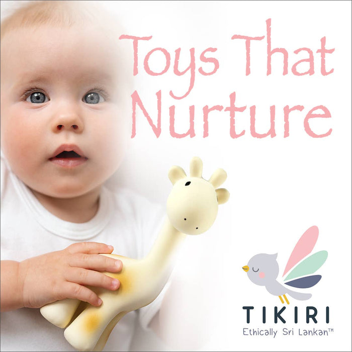 Tikiri Toys LLC - Giraffe Natural Organic Rubber Teether, Rattle & Bath Toy