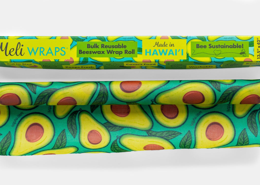 Beeswax Wrap Bulk Roll – Avocado Print | Reusable Organic Beeswax Wrap for Custom Food Storage Sizes (13.5" x 42")