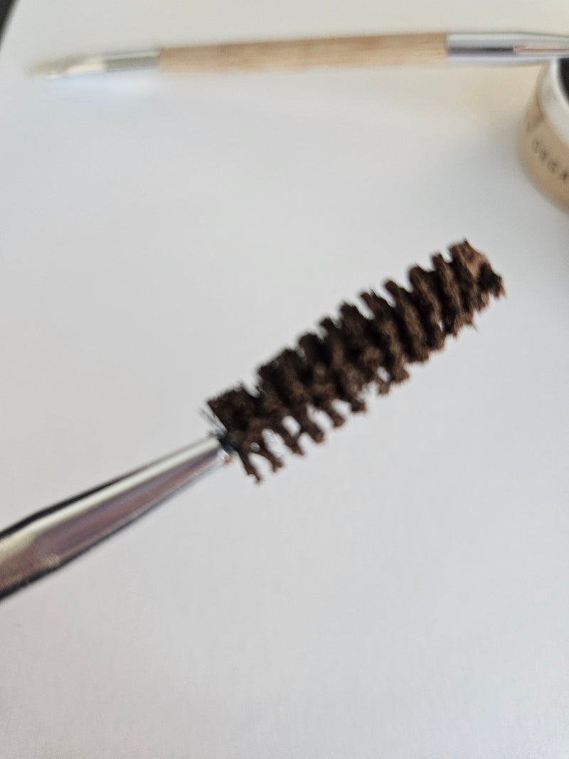 Eco-Friendly Double-Sided Brow & Mascara Brush – Bare Wood Handle | Zero Waste Makeup Tool