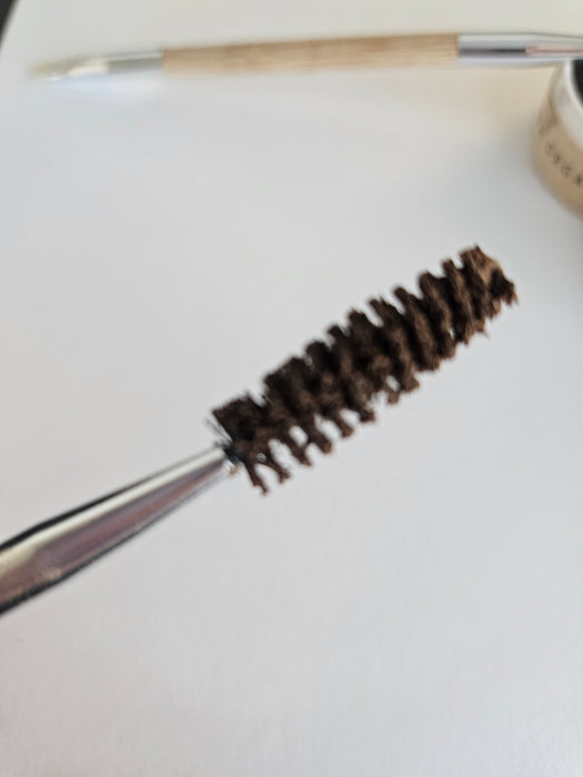 Eco-Friendly Double-Sided Brow & Mascara Brush – Bare Wood Handle | Zero Waste Makeup Tool