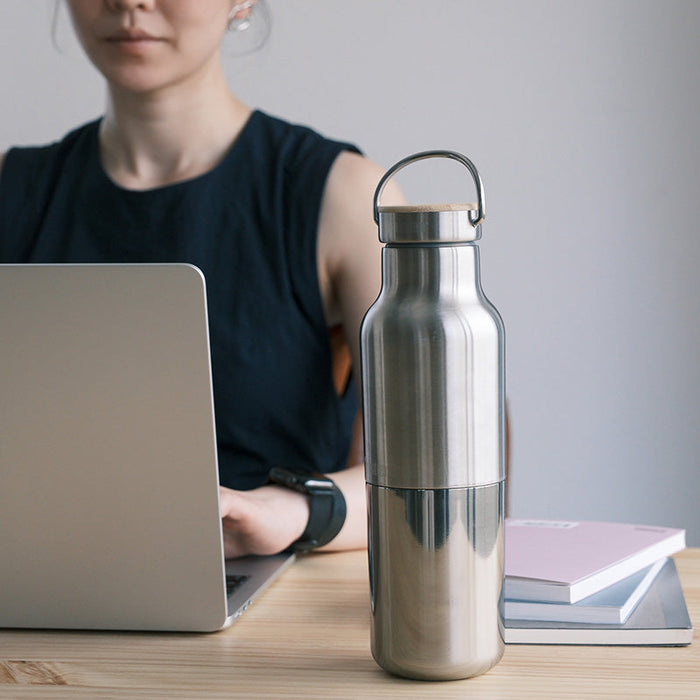 20oz Sustainable Stainless Steel Insulated Bottle – Bamboo Cap