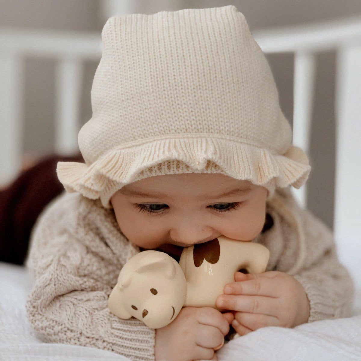 Tikiri Toys LLC - Puppy Natural Organic Rubber Teether, Rattle &amp; Bath Toy