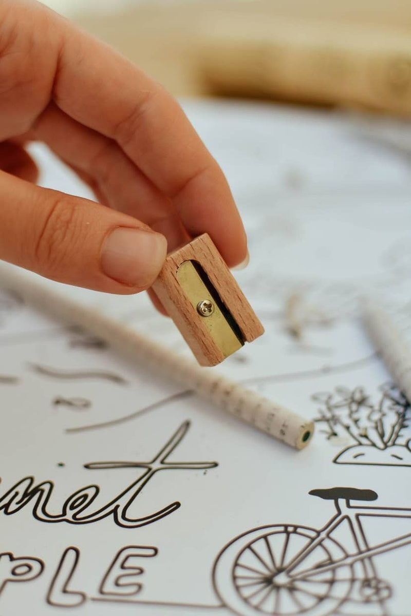 Wooden Pencil Sharpener – FSC Beechwood, Plastic-Free & Compostable