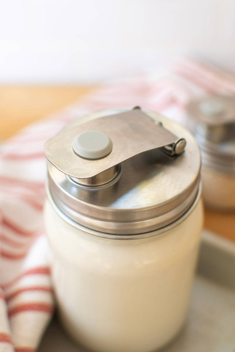 Pourable Jar Lid – Wide Mouth | Stainless Steel Mason Jar Pour Lid | Plastic-Free Kitchen Storage
