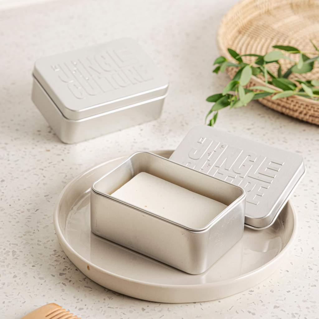 Jungle Culture - Travel Soap Tin | Metal Soap Storage Container w/ Drip Tray