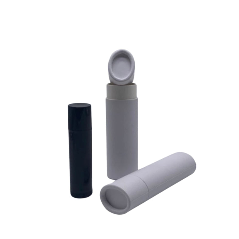 .5 ounce / 15 g White Oval Push-up Lip Balm Tubes