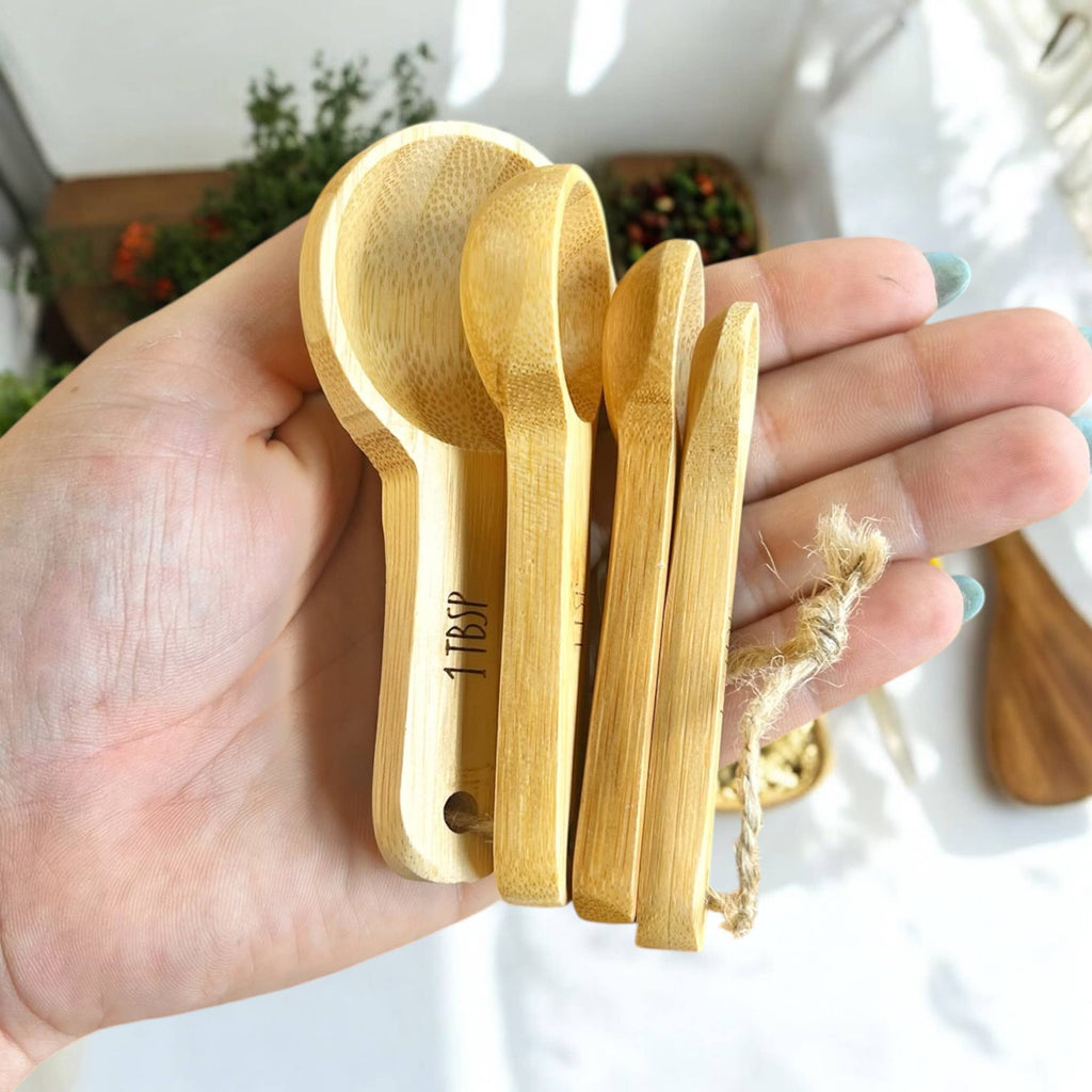 thumbnail image 2 of 100% Natural Bamboo Tea Spoon Set – 5 Wooden Teaspoons, Organic Utensils, Light Bamboo Finish 2 of 2