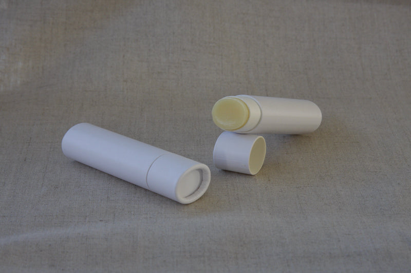 .5 ounce / 15 g White Oval Push-up Lip Balm Tubes