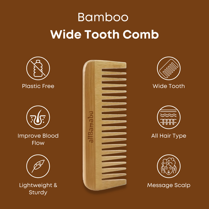 allBambu Inc - Bamboo Wide Tooth Comb