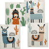 Mixed Llamas Set of 4 Swedish Dishcloths – Reusable, Compostable & Eco-Friendly Paper Towel Alternatives