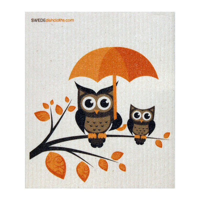 Mixed Owls Set of 3 cloths (One of each design) Swedish Dishcloths ECO  Absorbent Cleaning Cloth