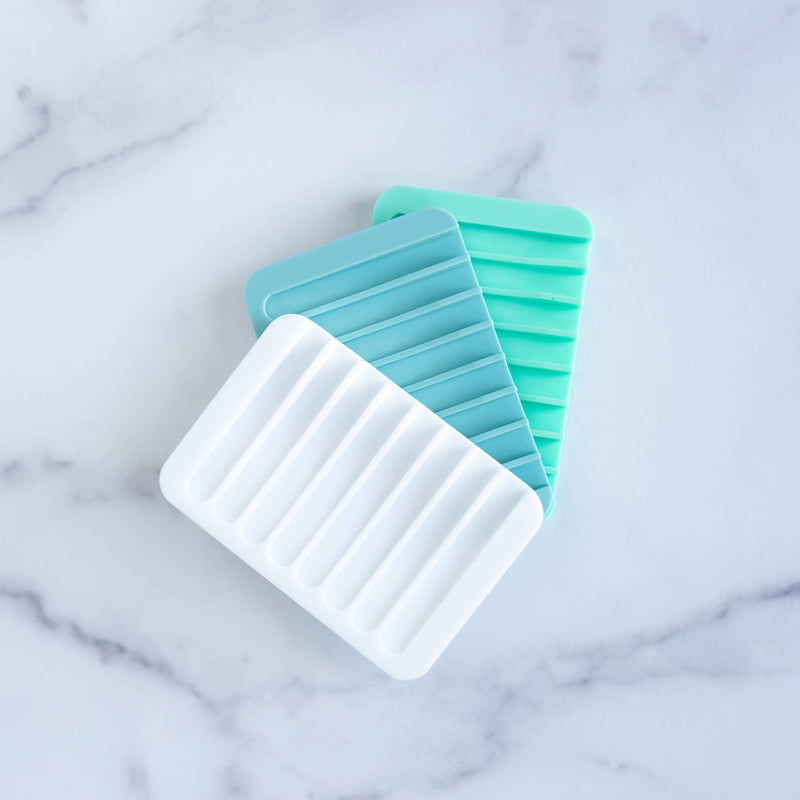 Earth Ahead - Waterfall Silicone Soap Dish - White