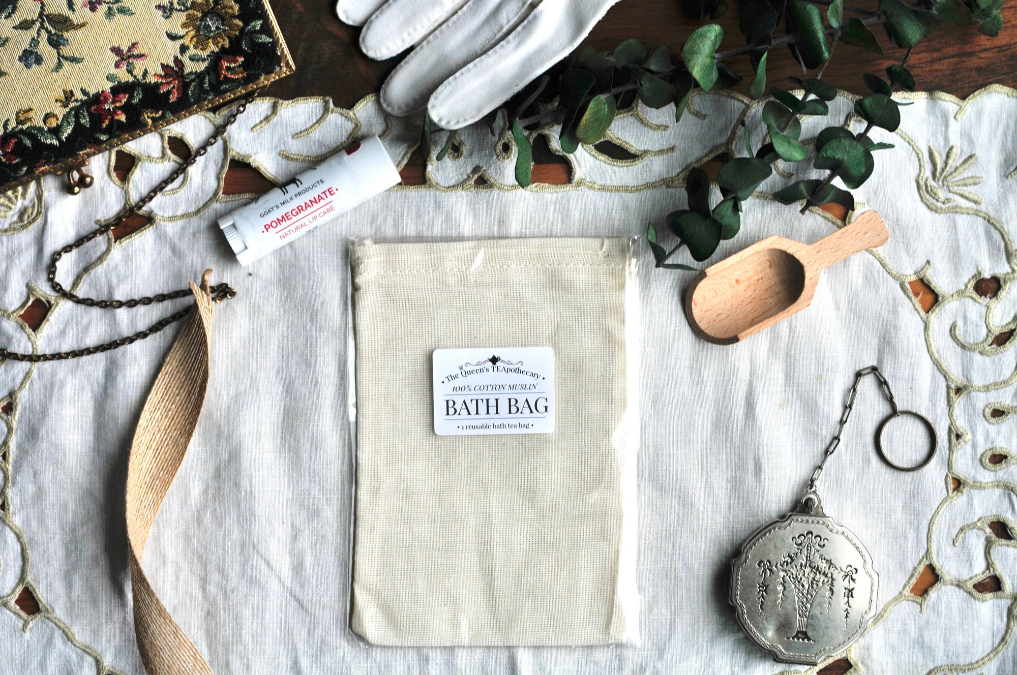 The Queen's TEApothecary - Teapot Bag | Reusable | 100% cotton muslin