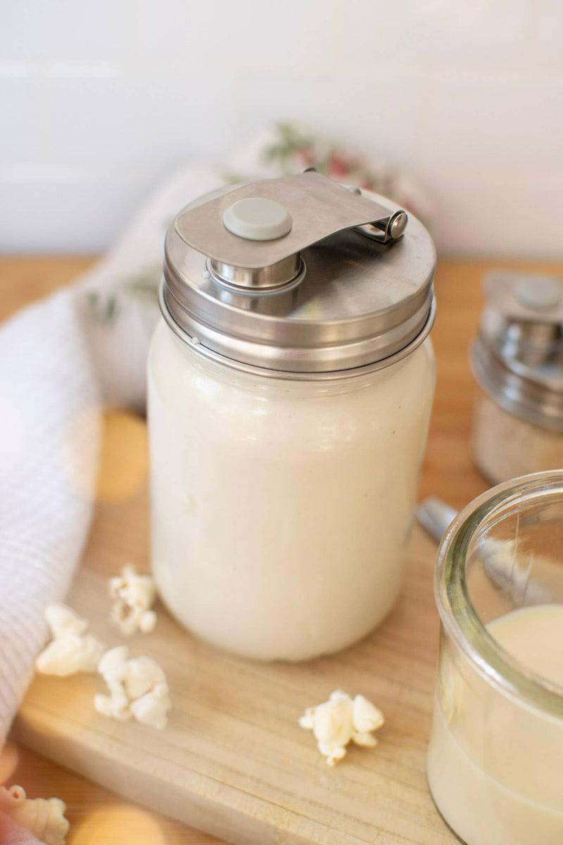 Stainless Steel Pourable Jar Lid (Regular Mouth) | Reusable Mason Jar Pour Lid