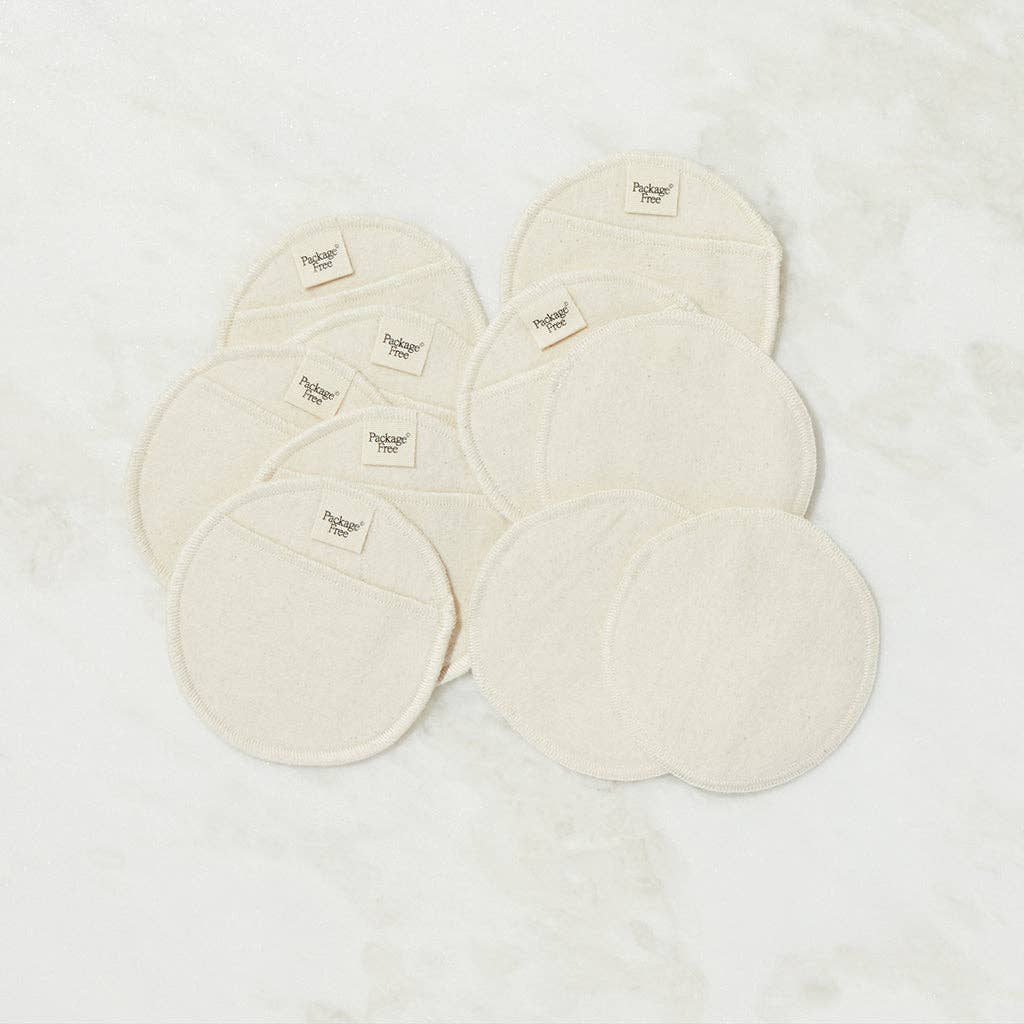 Reusable Organic Cotton Rounds (Set with Finger Pocket)