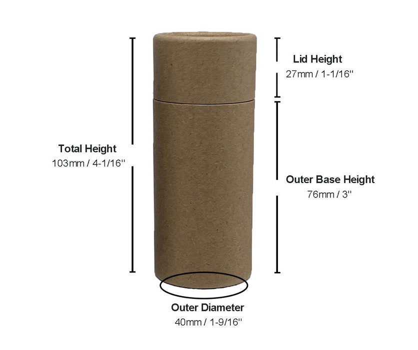 2.5oz Natural Kraft Push-Up Cosmetic Tube (70g) – Eco-Friendly Paperboard Packaging