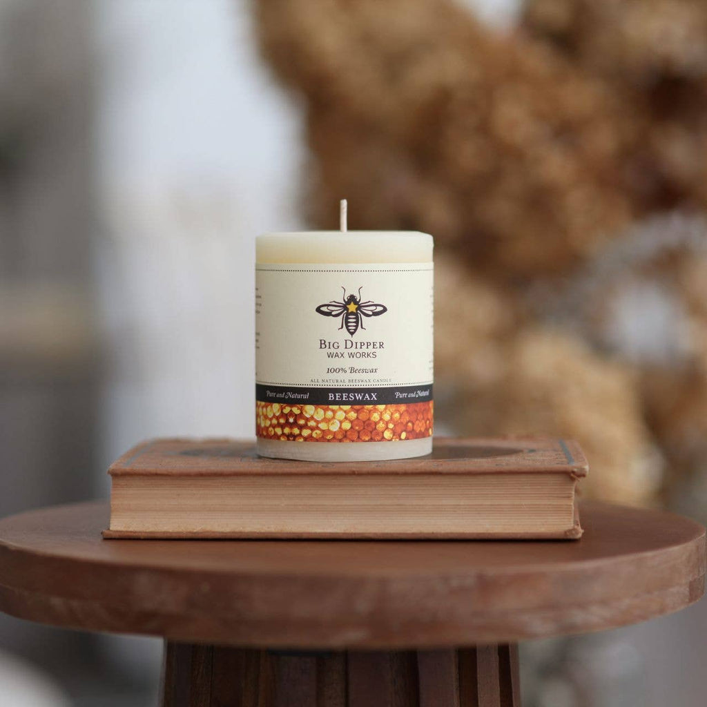 100% Pure Beeswax Pillar Candles (Multiple Colors)