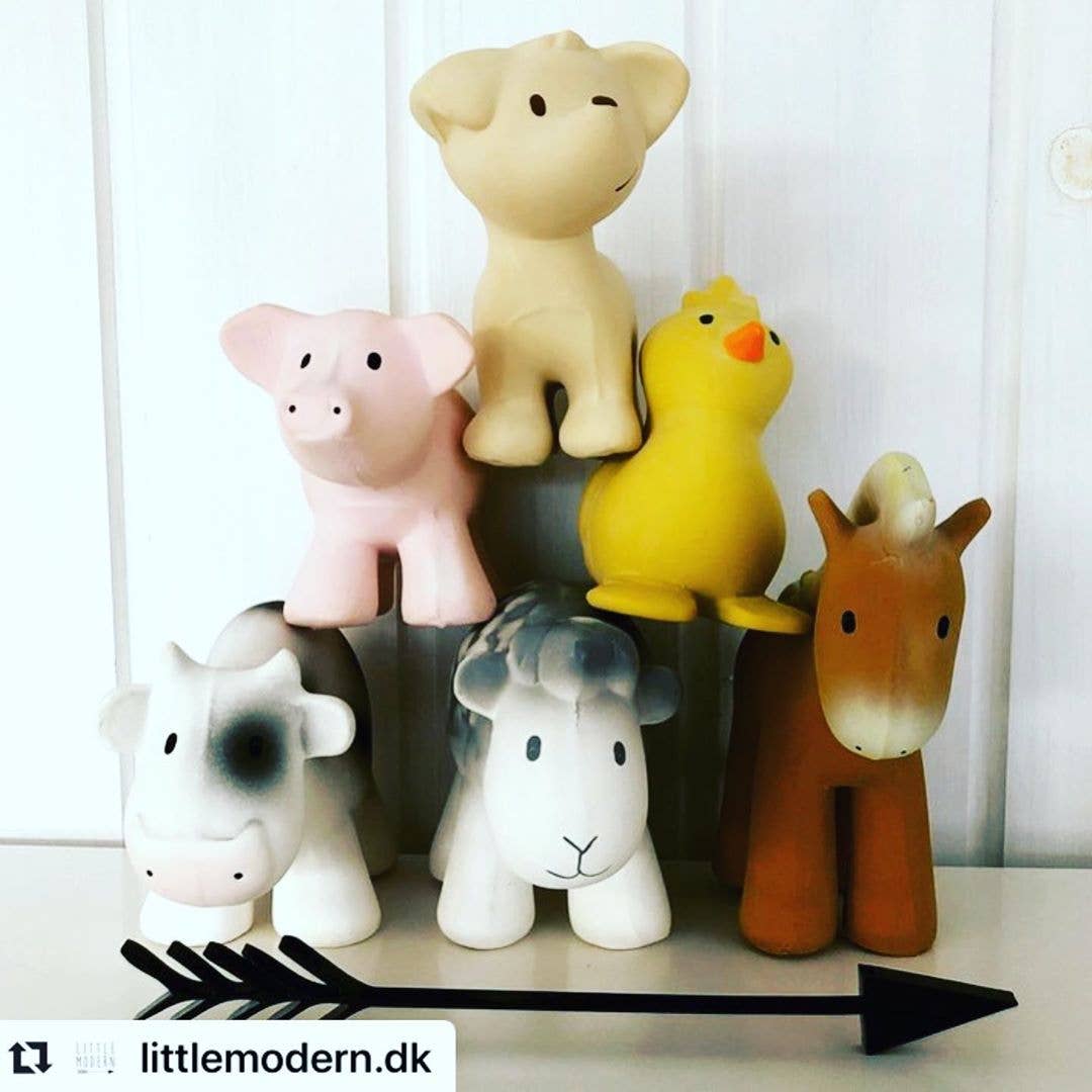 Tikiri Toys LLC - Puppy Natural Organic Rubber Teether, Rattle &amp; Bath Toy