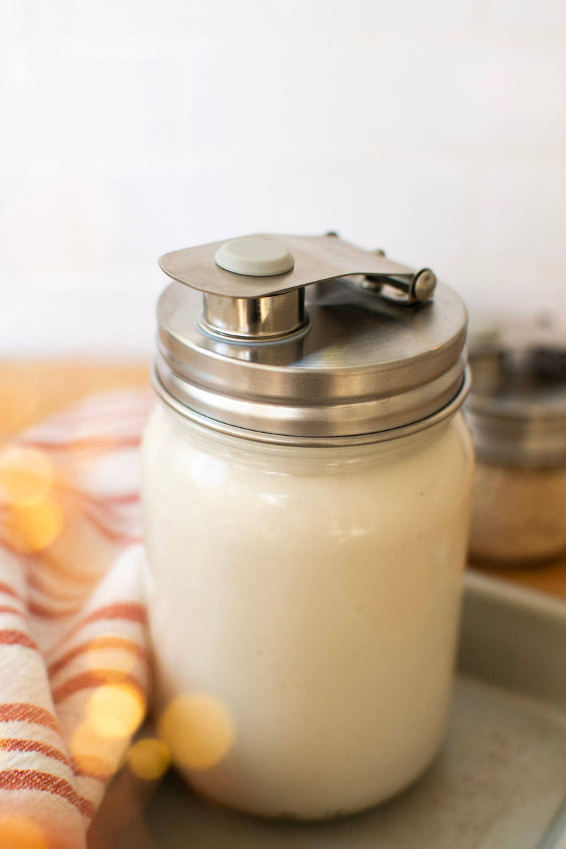 Pourable Jar Lid – Wide Mouth | Stainless Steel Mason Jar Pour Lid | Plastic-Free Kitchen Storage