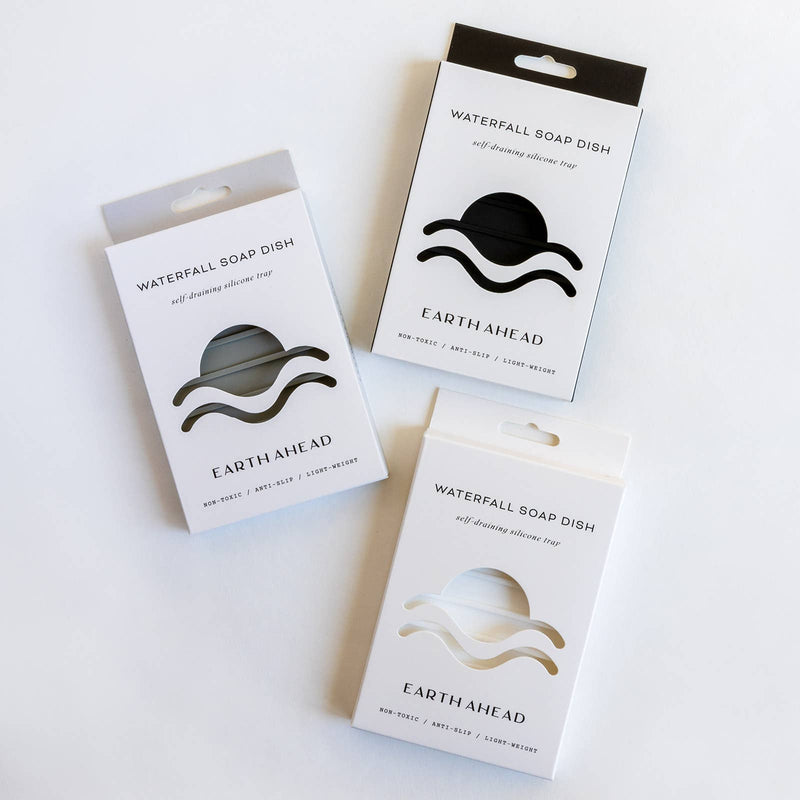 Earth Ahead - Waterfall Silicone Soap Dish - Stone Grey