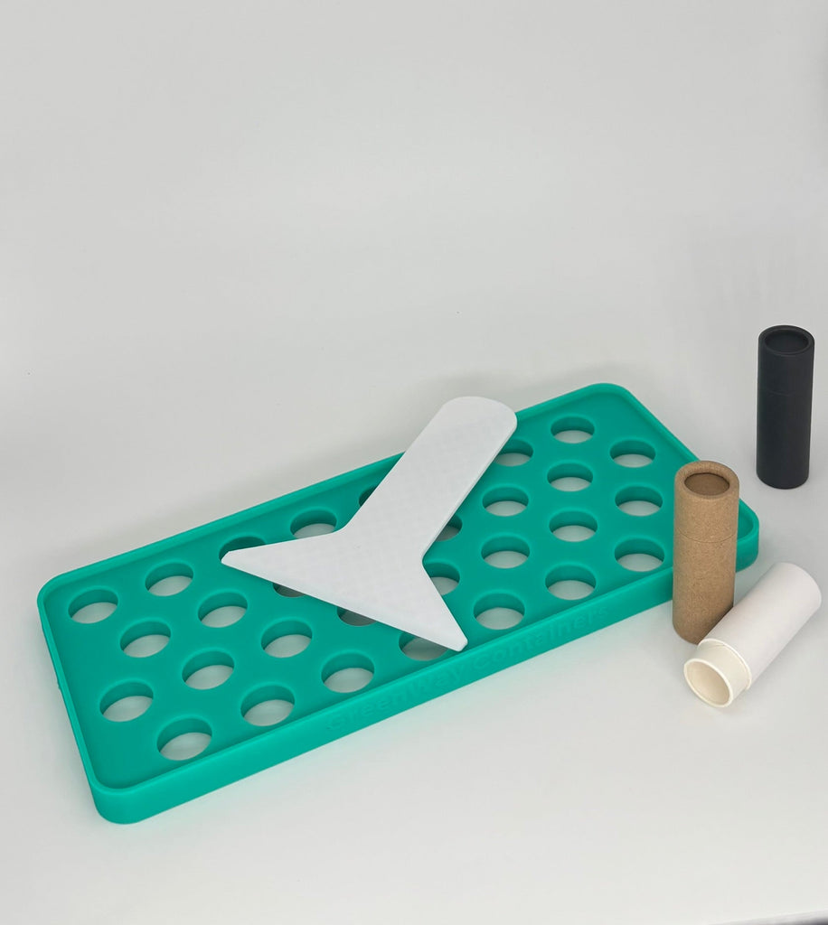 Reusable Silicone Filling Trays for Paperboard Push-Up Lip Balm Tubes