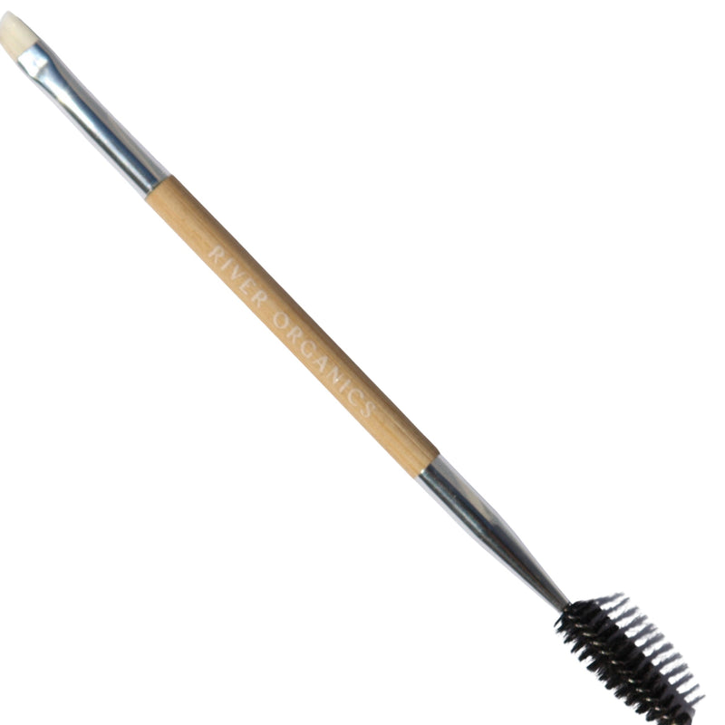Eco-Friendly Double-Sided Brow & Mascara Brush – Bare Wood Handle | Zero Waste Makeup Tool