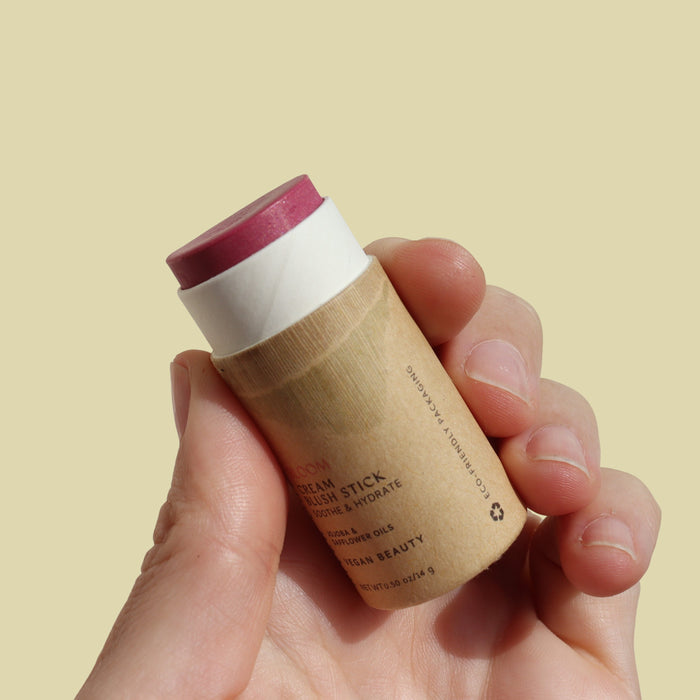 Creamy Vegan Blush Stick – Bloom | Zero Waste Multi-Use Cheek & Lip Tint