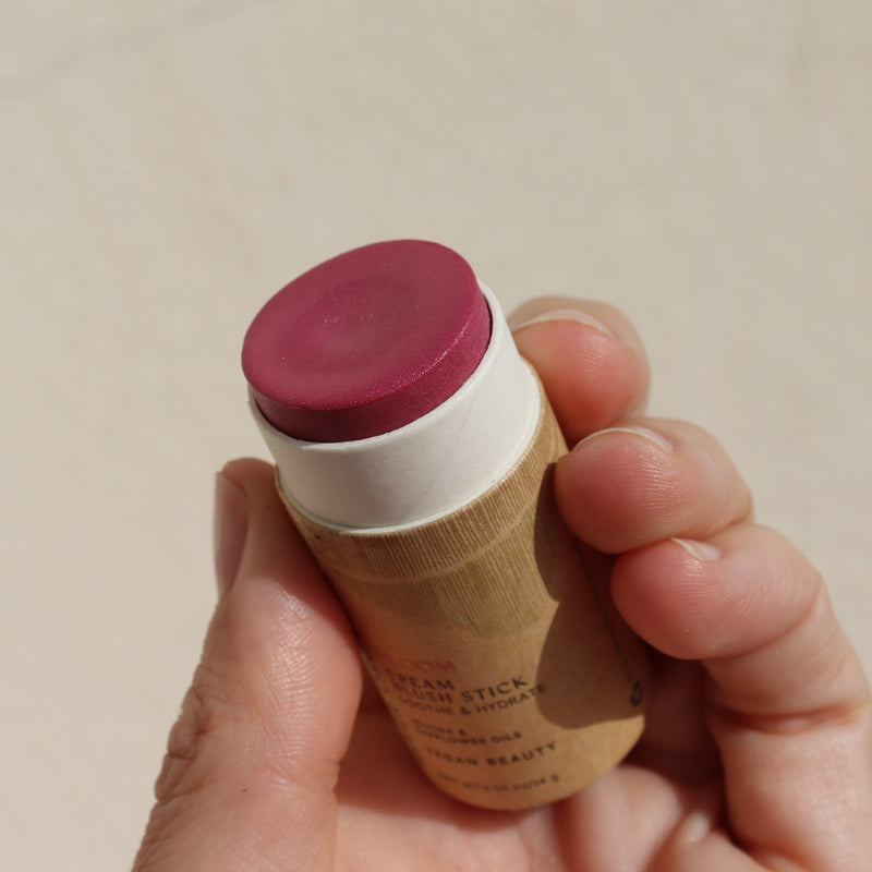 Creamy Vegan Blush Stick – Bloom | Zero Waste Multi-Use Cheek & Lip Tint