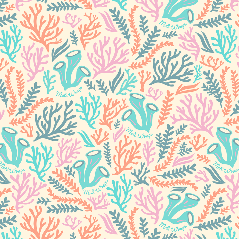 Beeswax Wrap Bulk Roll + Cutlery Set in Reef Print | Sustainable Plastic-Free Kitchen Bundle